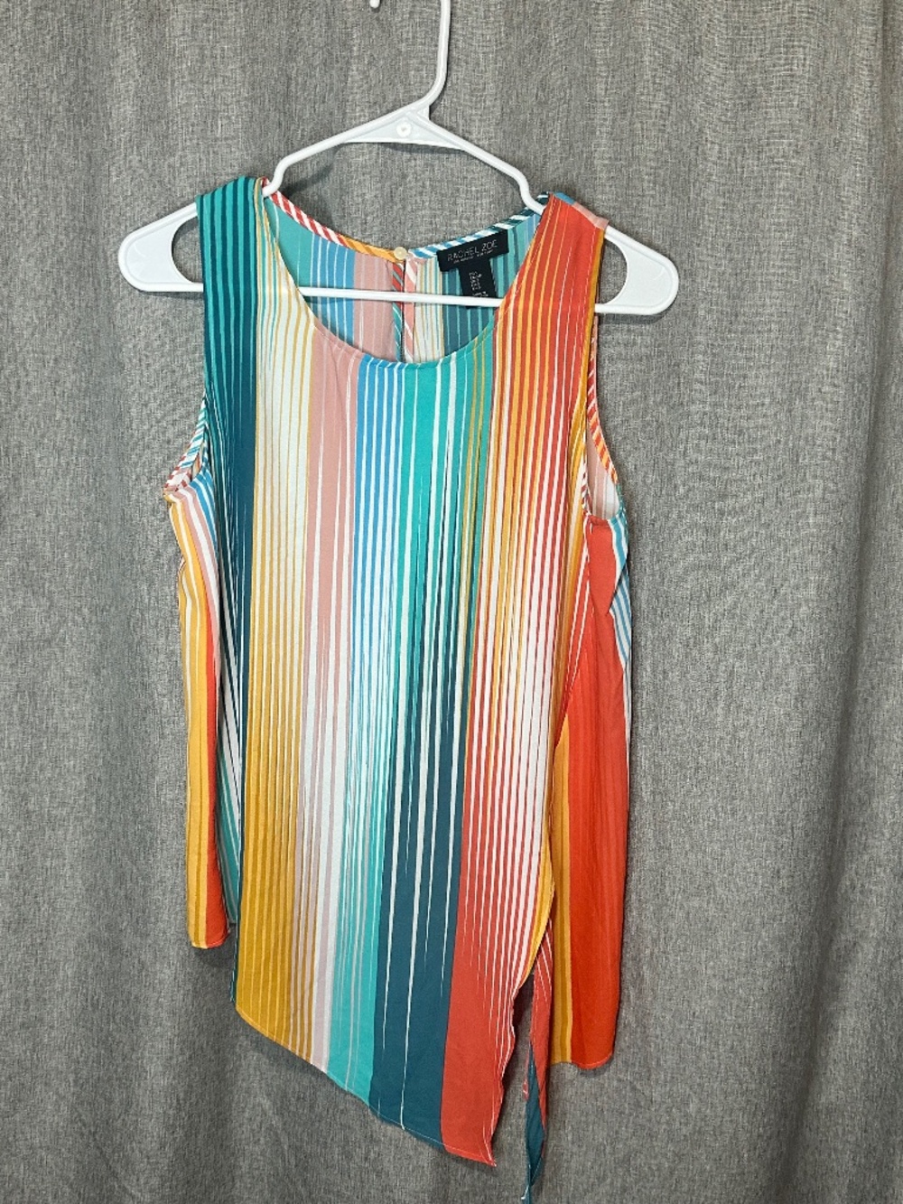 Rachel Zoe Multicolor Vertical Stripe Sleeveless Blouse – Size Small